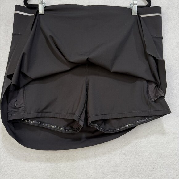 Athleta Skort Womens XLT Black Reflective Run Shorts Built In Pockets Activewear - Picture 6 of 14